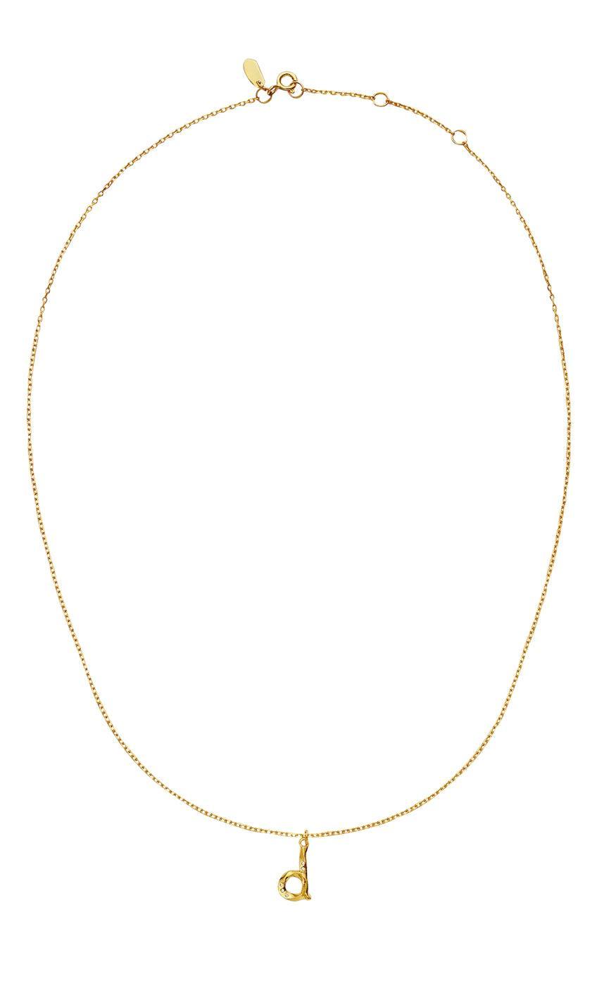 Maanesten Halskæde - D Alphabet - Gold Colour